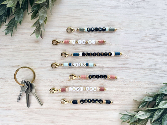 Personalized Letter Bead Keychain