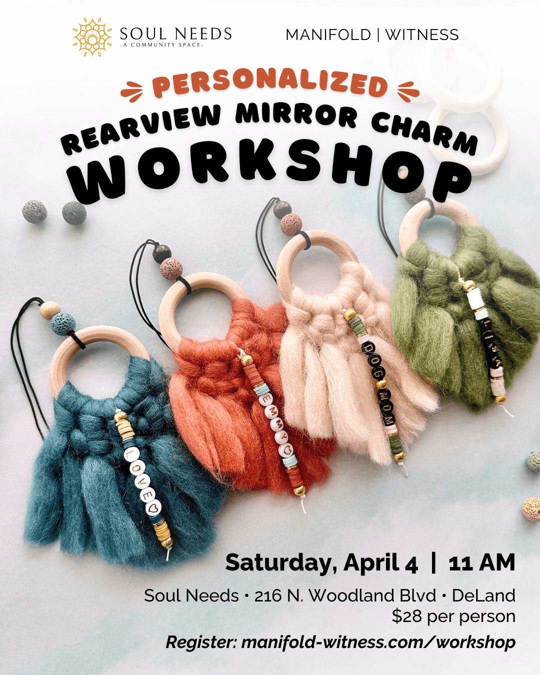 Macrame Rearview Mirror Charm Workshop