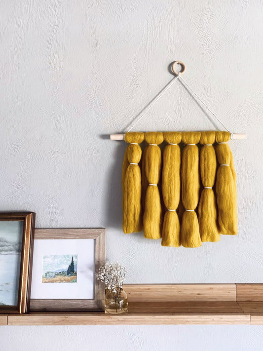Fiber Art Wall Hanging in Sunshine